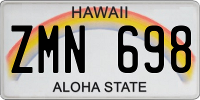 HI license plate ZMN698