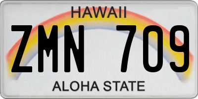 HI license plate ZMN709