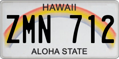 HI license plate ZMN712