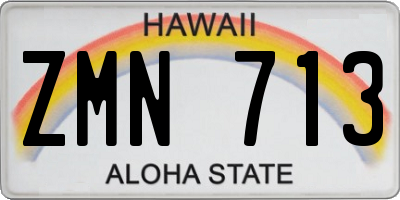 HI license plate ZMN713