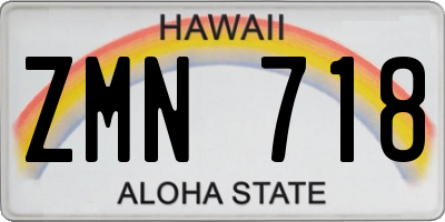 HI license plate ZMN718