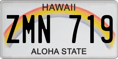 HI license plate ZMN719