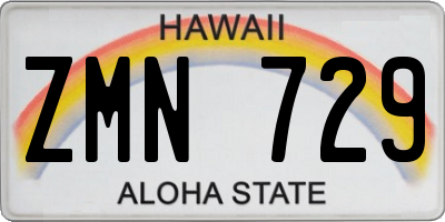 HI license plate ZMN729