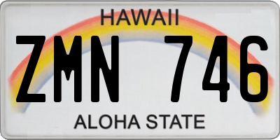HI license plate ZMN746