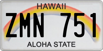 HI license plate ZMN751