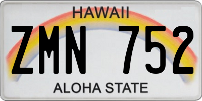 HI license plate ZMN752