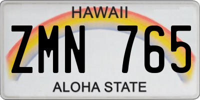 HI license plate ZMN765
