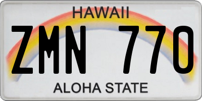 HI license plate ZMN770