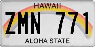 HI license plate ZMN771