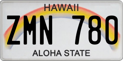 HI license plate ZMN780