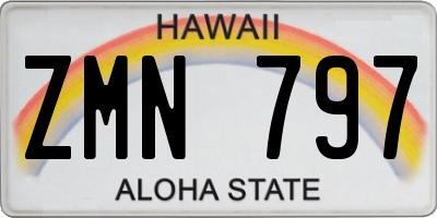 HI license plate ZMN797