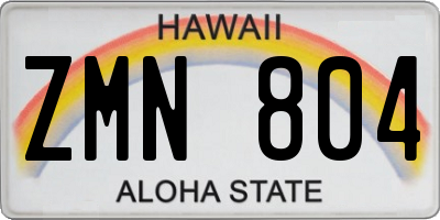 HI license plate ZMN804