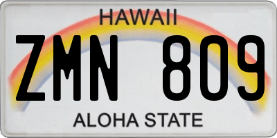 HI license plate ZMN809
