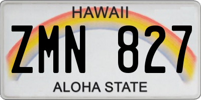 HI license plate ZMN827