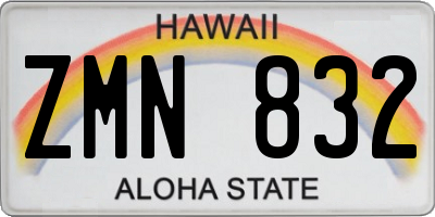 HI license plate ZMN832