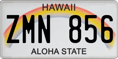 HI license plate ZMN856