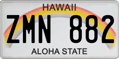 HI license plate ZMN882