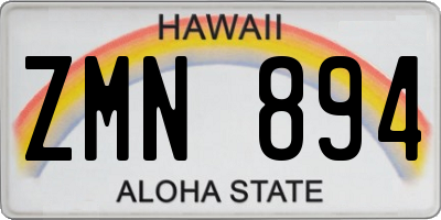 HI license plate ZMN894