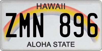 HI license plate ZMN896