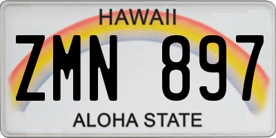 HI license plate ZMN897