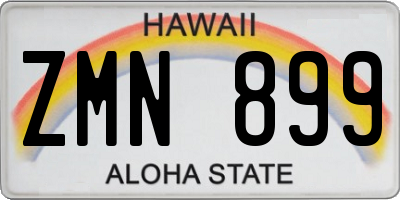 HI license plate ZMN899