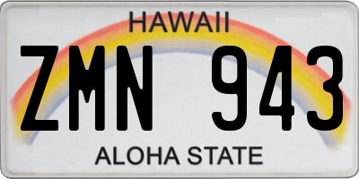 HI license plate ZMN943