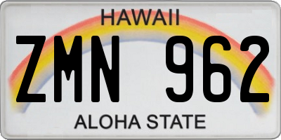 HI license plate ZMN962
