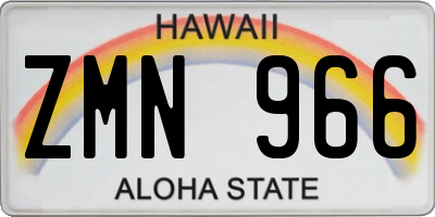 HI license plate ZMN966