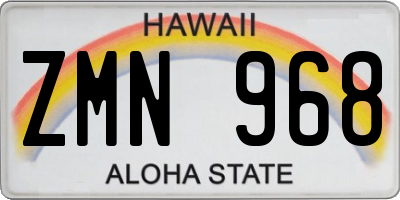 HI license plate ZMN968