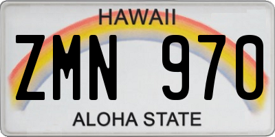 HI license plate ZMN970