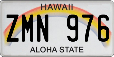 HI license plate ZMN976