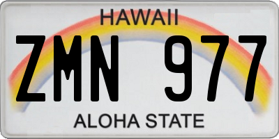 HI license plate ZMN977