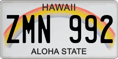 HI license plate ZMN992