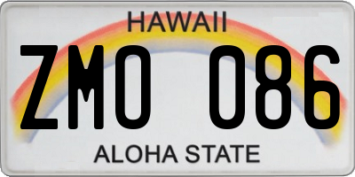 HI license plate ZMO086