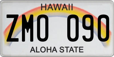HI license plate ZMO090