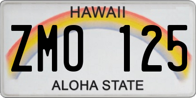 HI license plate ZMO125