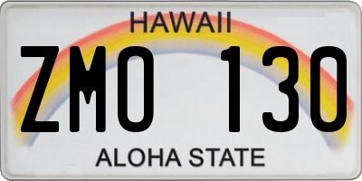 HI license plate ZMO130