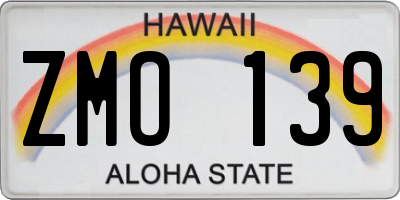 HI license plate ZMO139