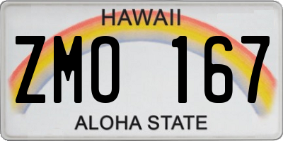 HI license plate ZMO167
