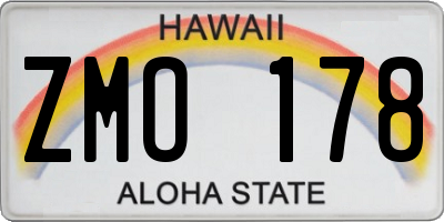HI license plate ZMO178