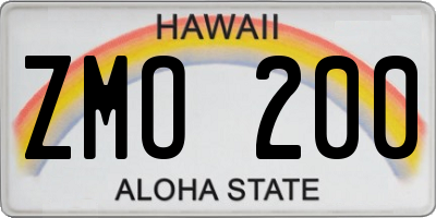 HI license plate ZMO200
