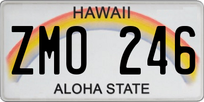 HI license plate ZMO246