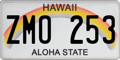 HI license plate ZMO253