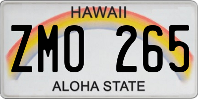 HI license plate ZMO265