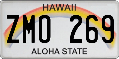 HI license plate ZMO269