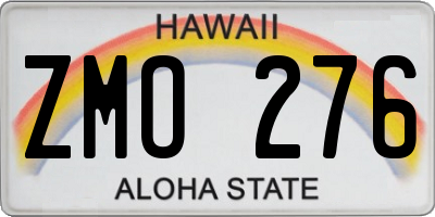 HI license plate ZMO276