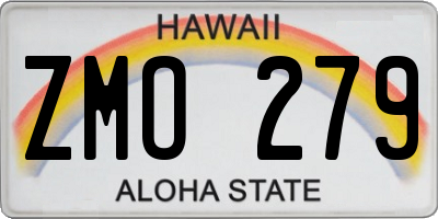 HI license plate ZMO279