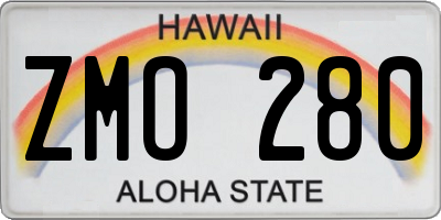 HI license plate ZMO280