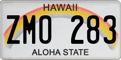 HI license plate ZMO283