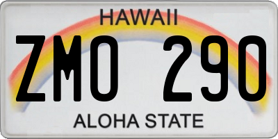 HI license plate ZMO290